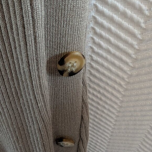 Hippie Rose Beige Neutral Ribbed Knit Tank Dress Side Buttons Size Medium - Picture 5 of 8